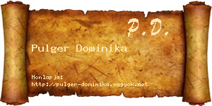 Pulger Dominika névjegykártya
